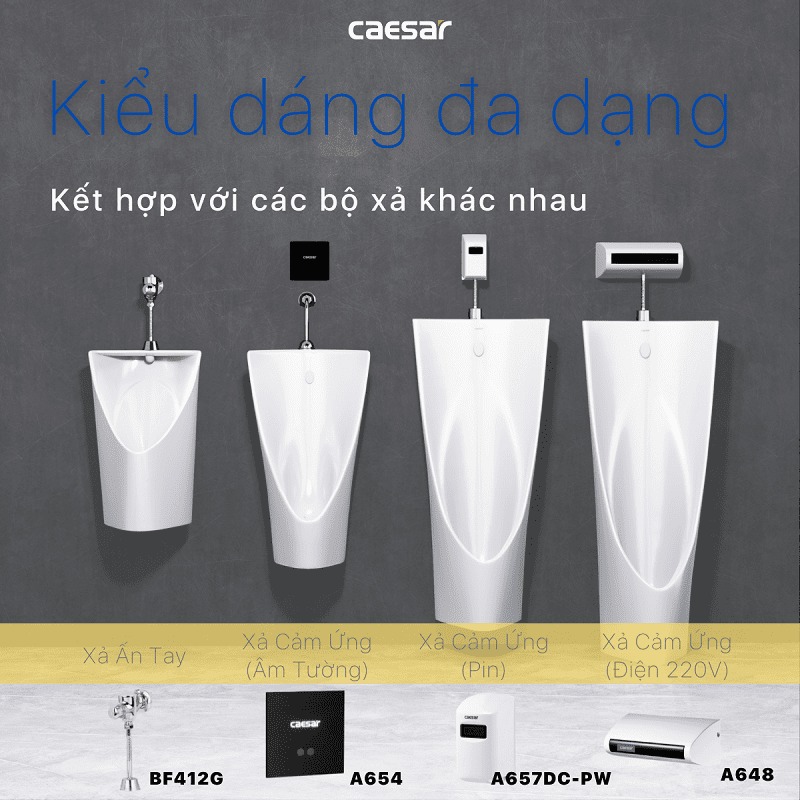 Bồn tiểu đứng thoát xuống sàn Caesar U0239