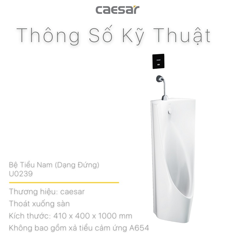 Bồn tiểu đứng thoát xuống sàn Caesar U0239