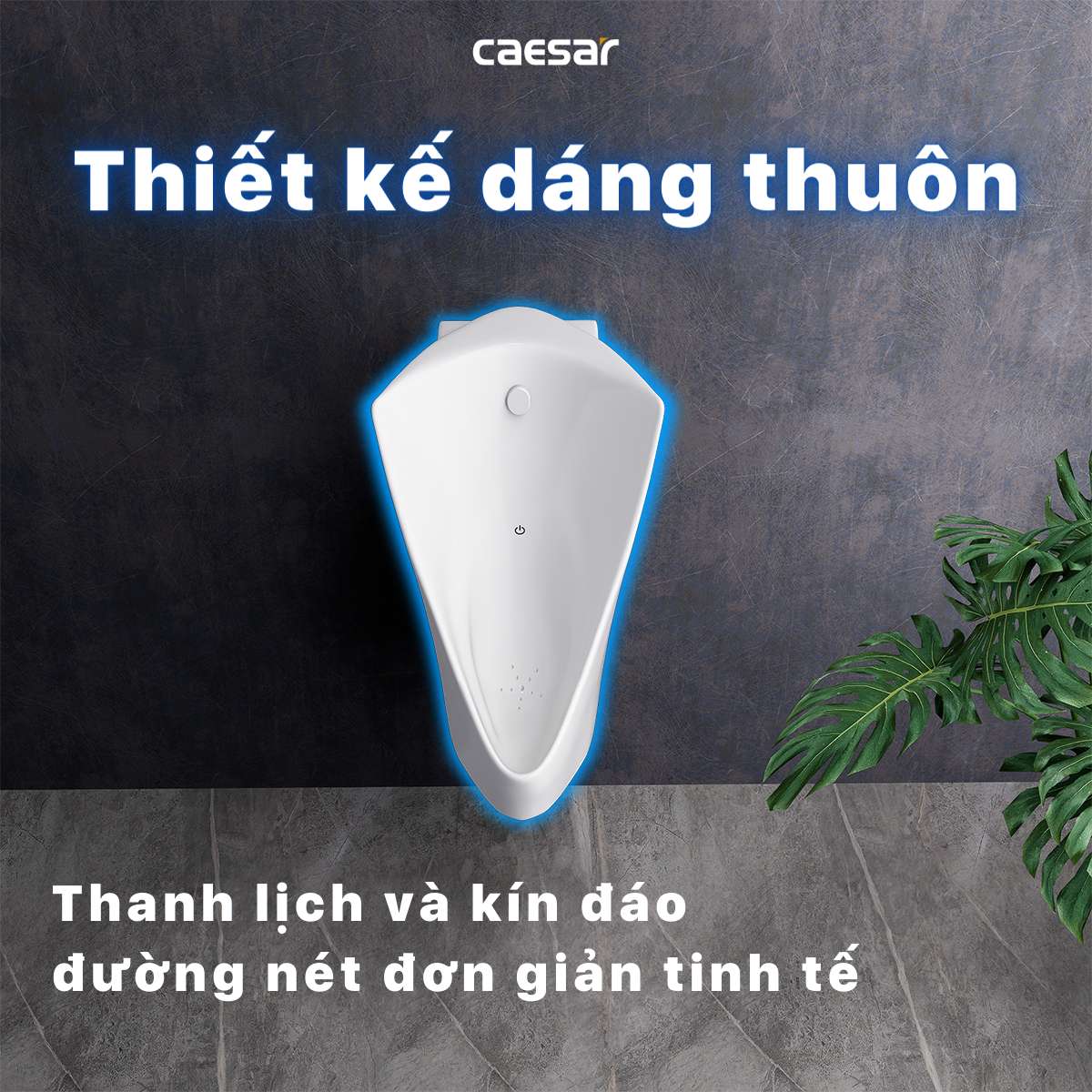 Bồn tiểu nam treo tường cảm ứng thoát ngang Caesar UA0234