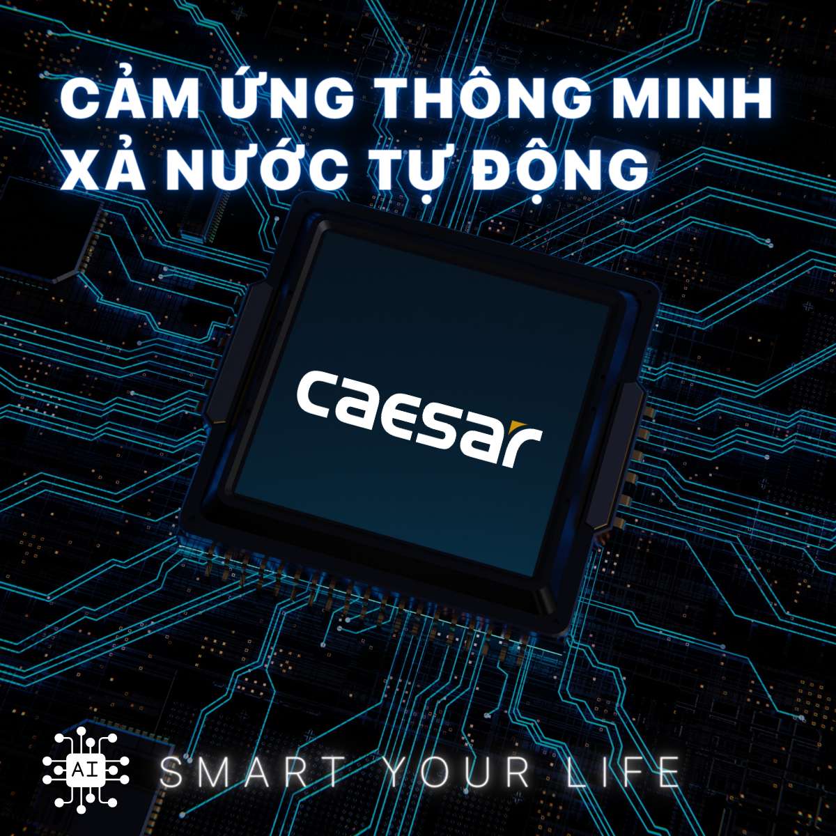 Bồn tiểu nam treo tường cảm ứng thoát ngang Caesar UA0234