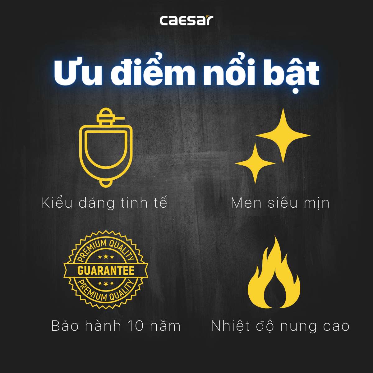 Bồn tiểu nam treo tường cảm ứng thoát ngang Caesar UA0234