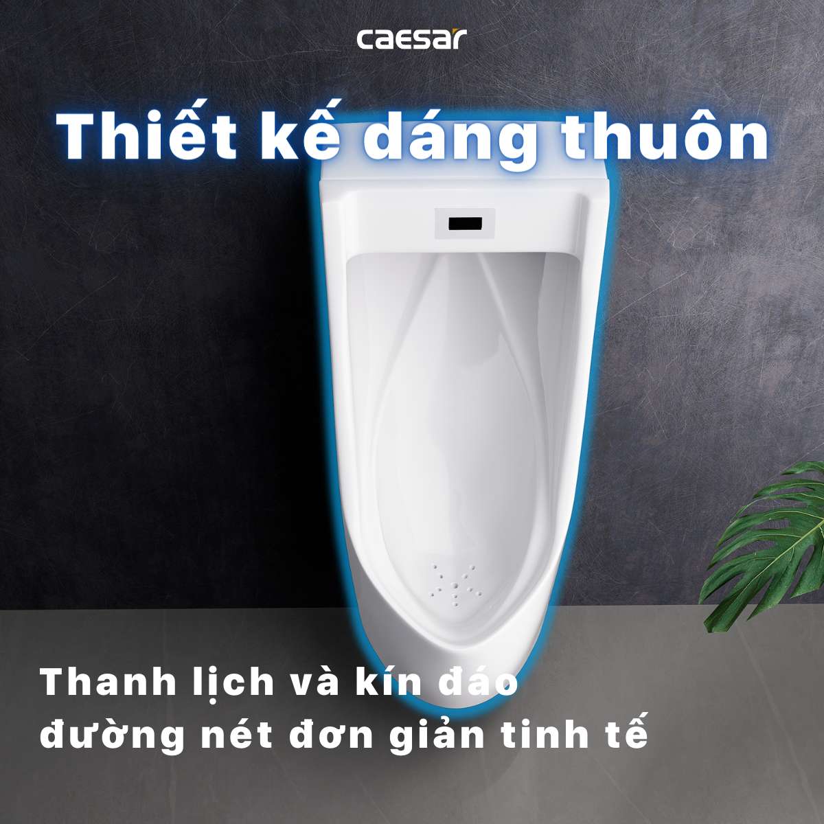 Bồn tiểu nam treo tường van cảm ứng Caesar UA0283
