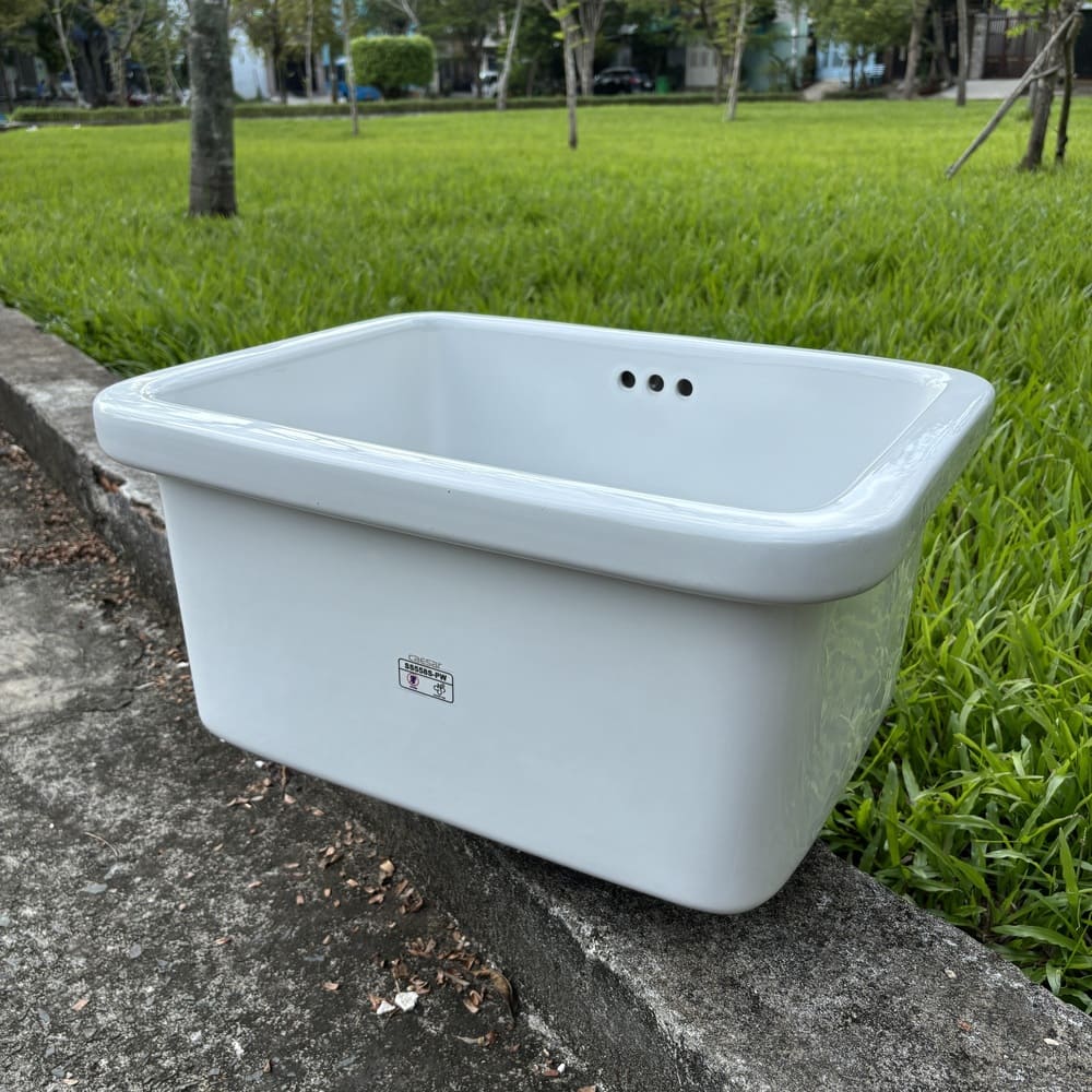 Chậu giặt xả xuống sàn Caesar SS558AS (bộ xả BF559S)