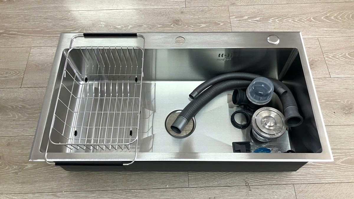 Chậu rửa chén Caesar KSH01H082SE 1 hộc mài vát cạnh