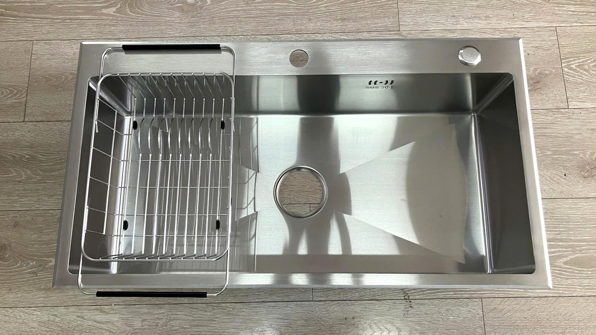 Chậu rửa chén Caesar KSH01H082SE 1 hộc mài vát cạnh