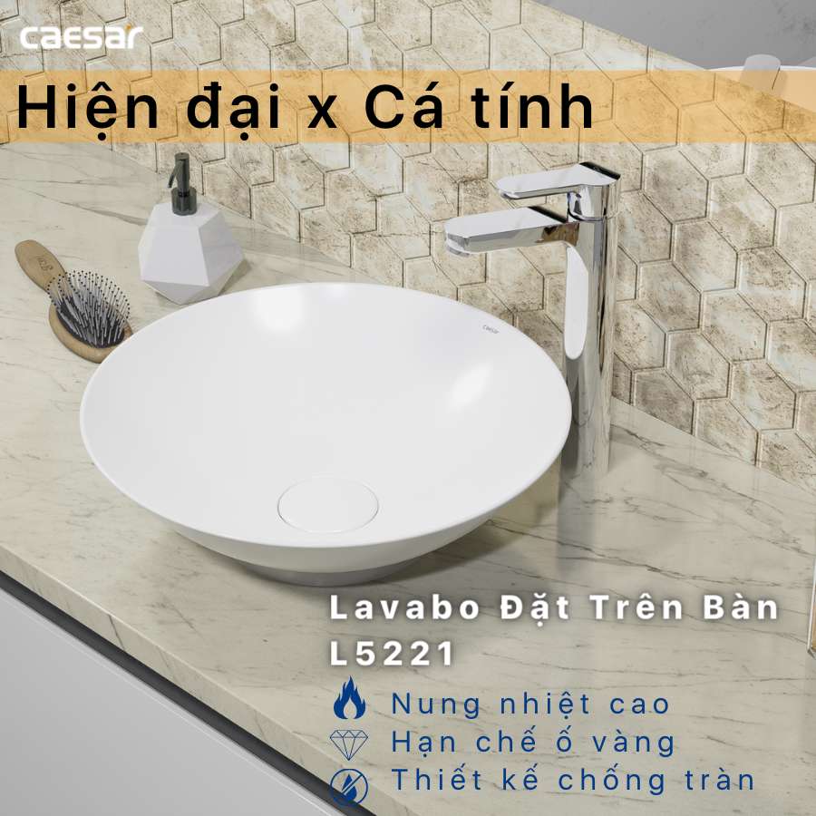 Chậu lavabo đặt bàn Caesar L5221