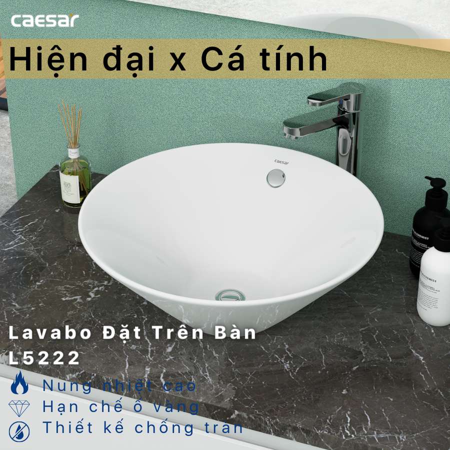 Chậu lavabo đặt bàn Caesar L5222