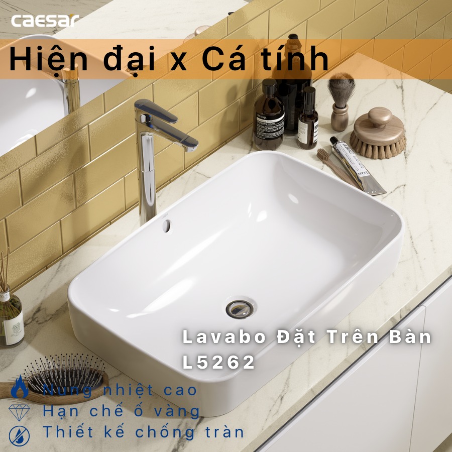 Chậu rửa lavabo đặt bàn Caesar L5262
