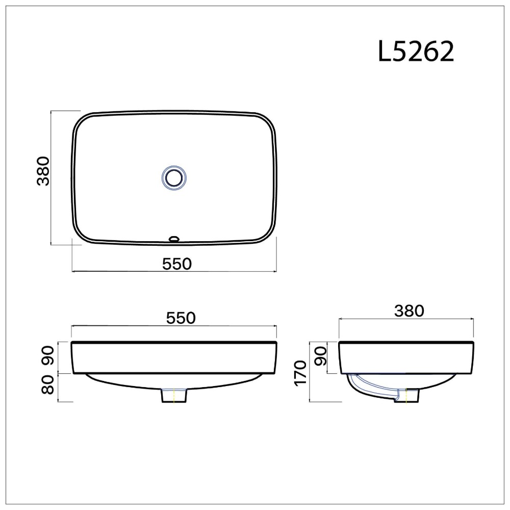 Chậu rửa lavabo đặt bàn Caesar L5262