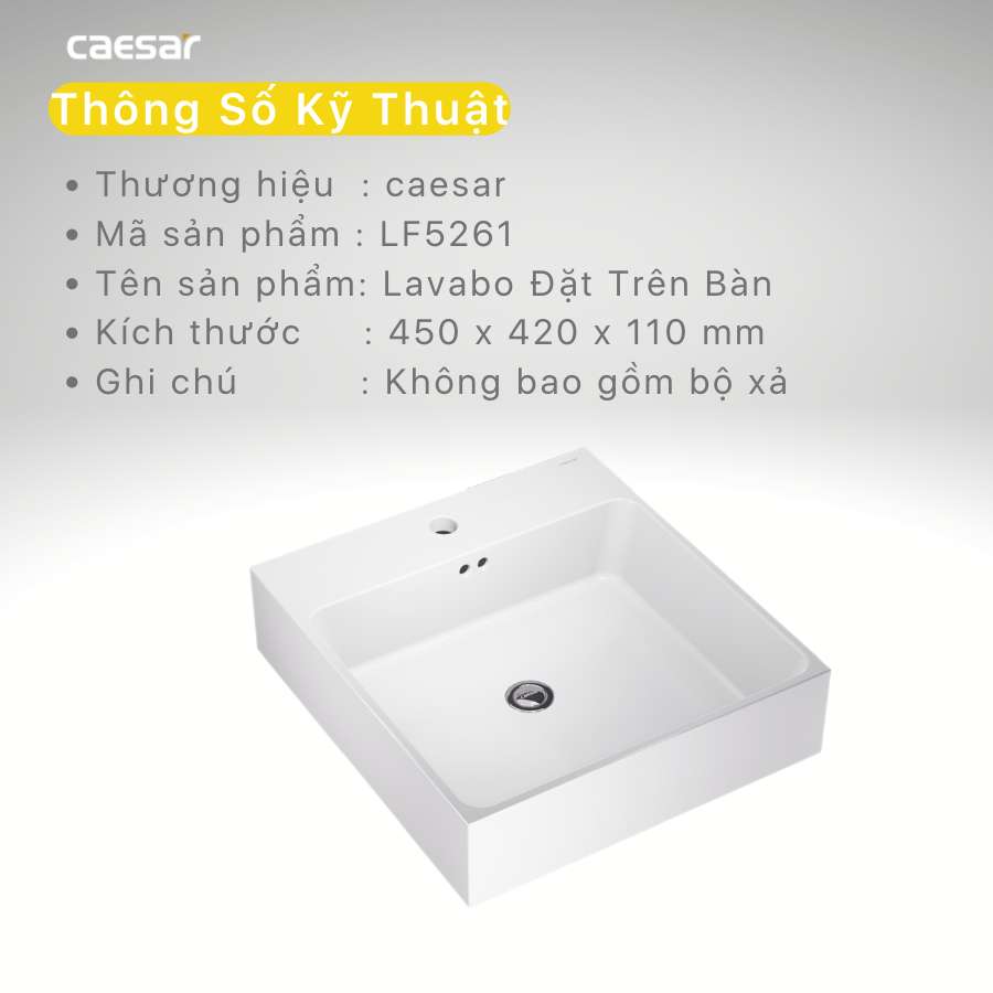 Chậu lavabo đặt bàn Caesar LF5261