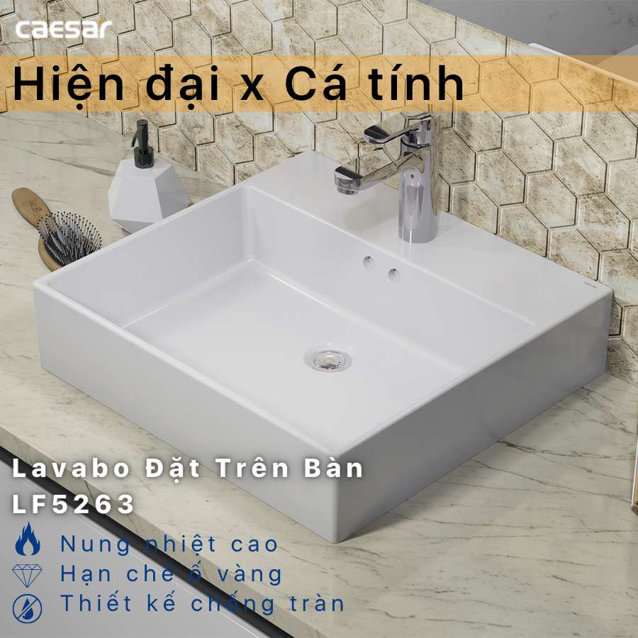 Chậu lavabo đặt bàn Caesar LF5263