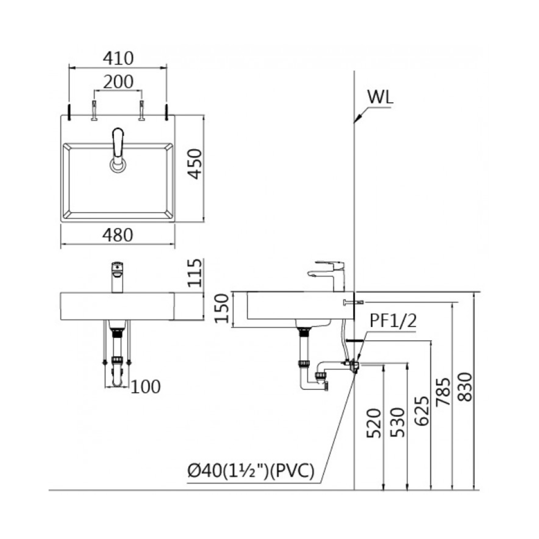 Chậu lavabo đặt bàn Caesar LF5263