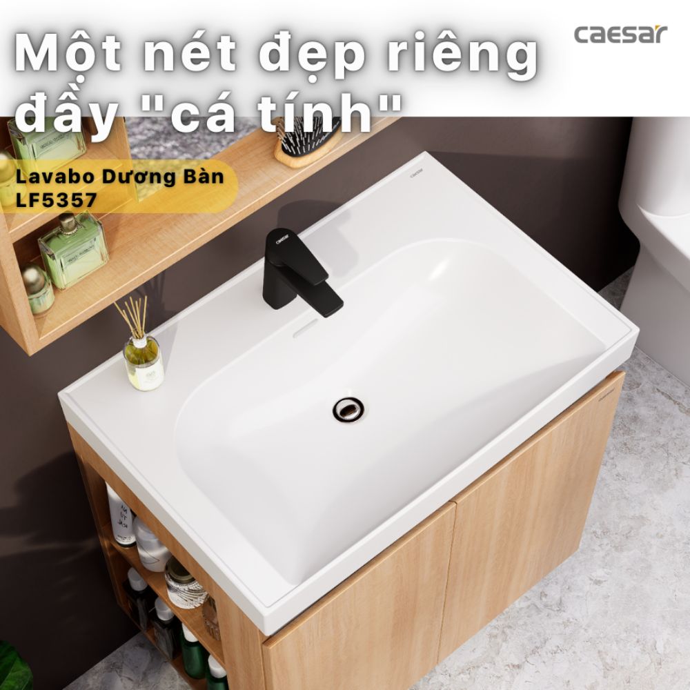 Chậu rửa lavabo đặt bàn Caesar LF5357