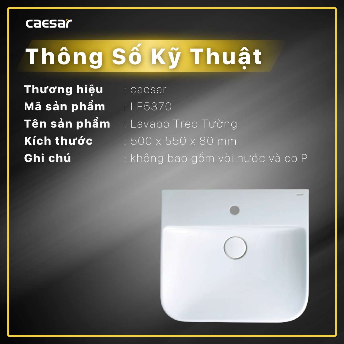 Chậu lavabo treo tường Caesar LF5370