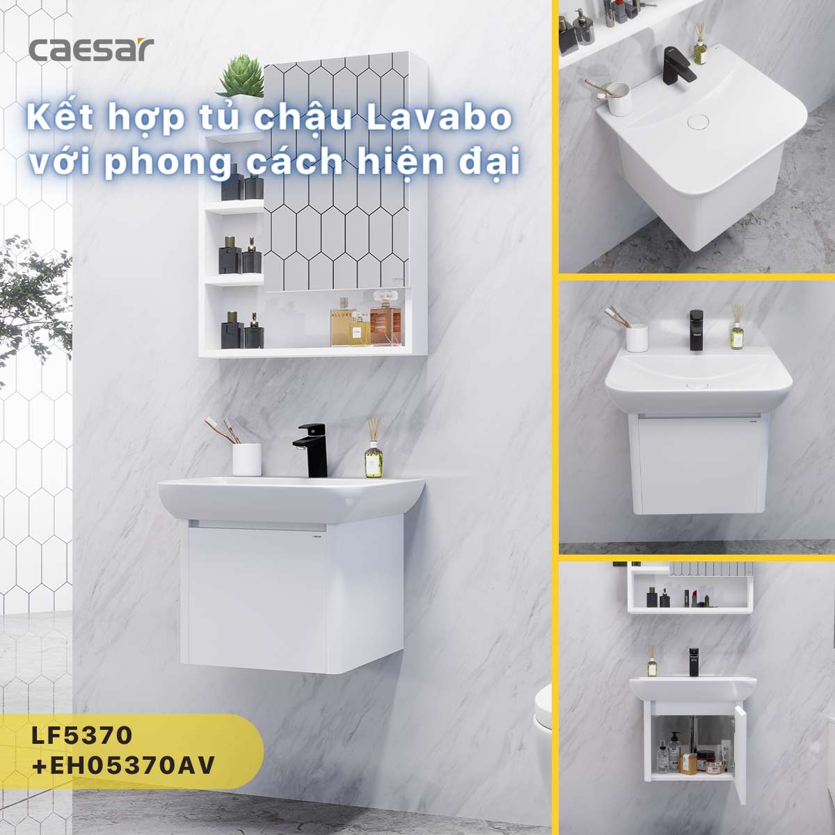 Chậu lavabo treo tường Caesar LF5370