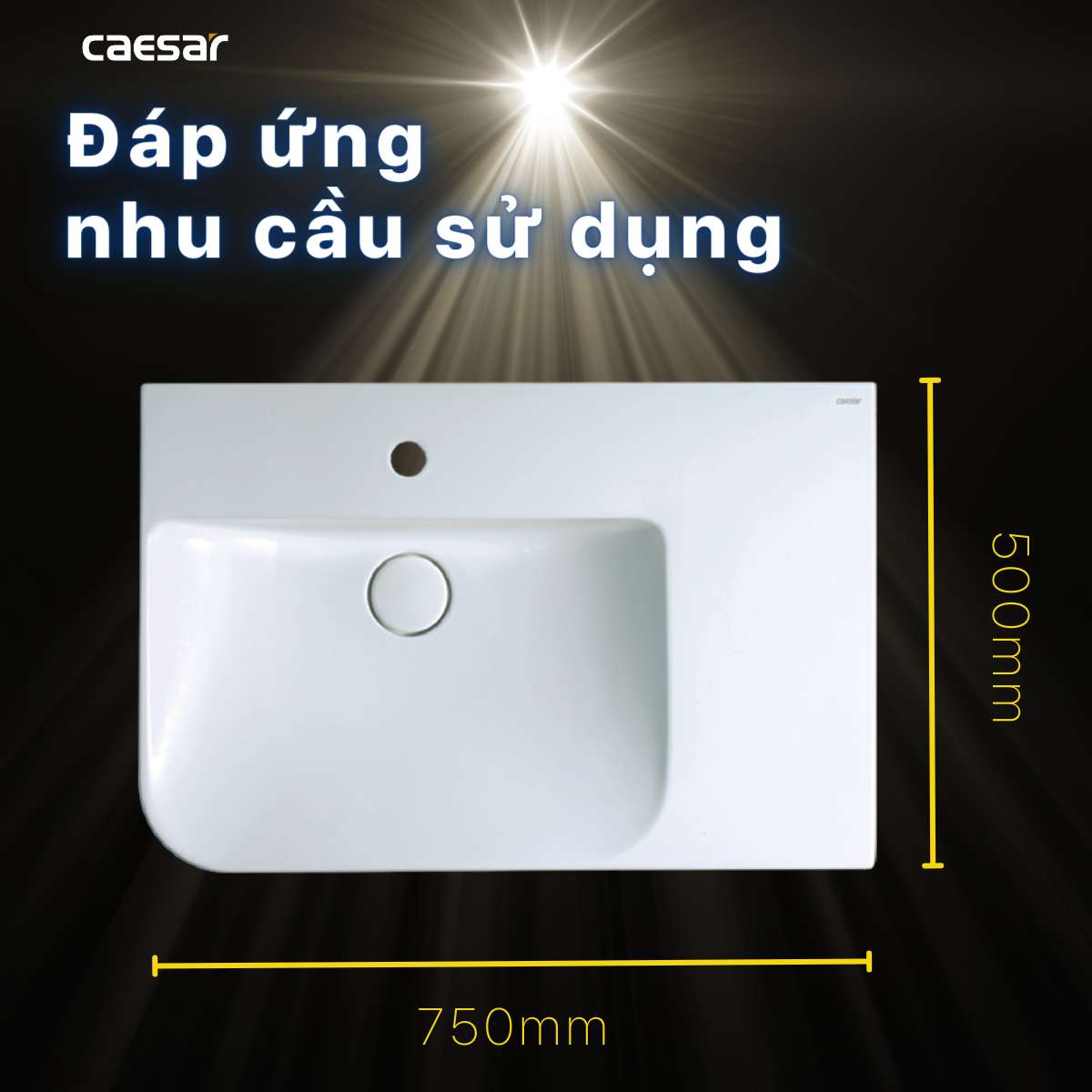 Chậu lavabo treo tường Caesar LF5372