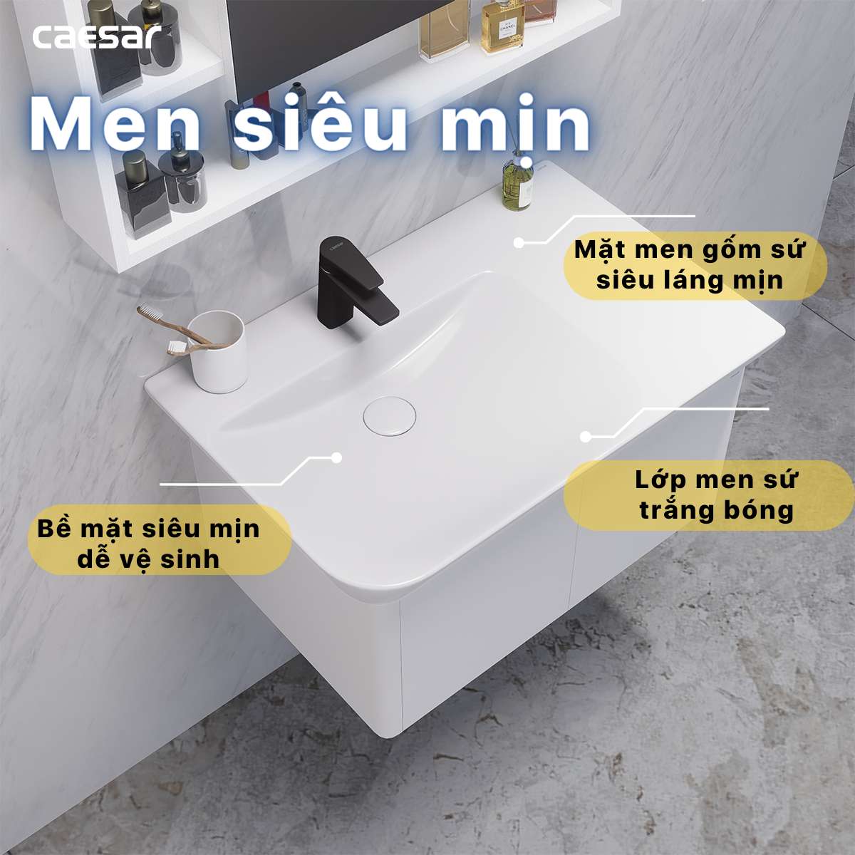 Chậu lavabo treo tường Caesar LF5372