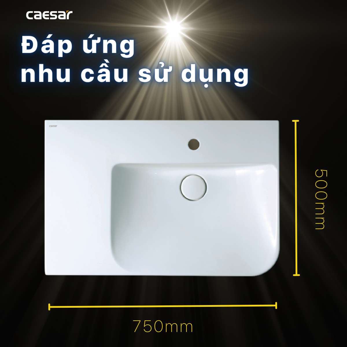 Chậu lavabo treo tường Caesar LF5374