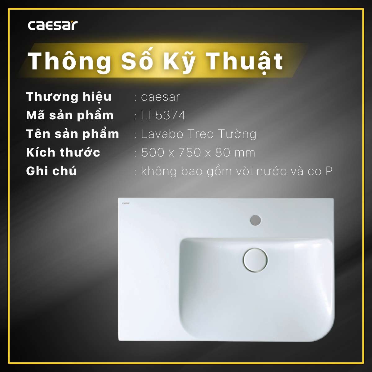 Chậu lavabo treo tường Caesar LF5374