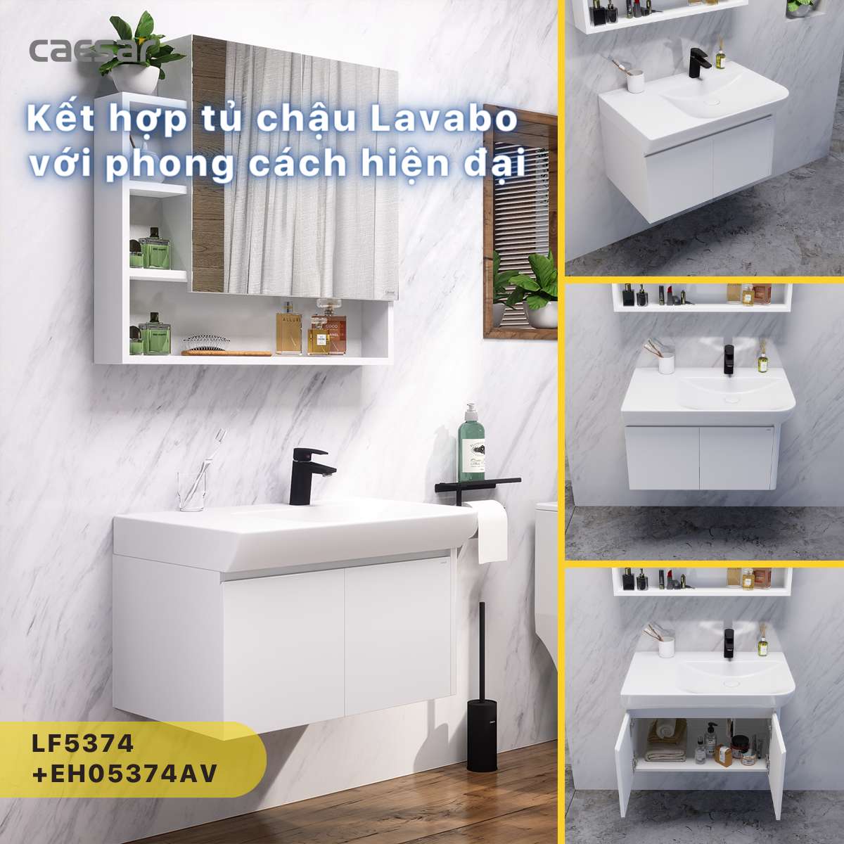 Chậu lavabo treo tường Caesar LF5374