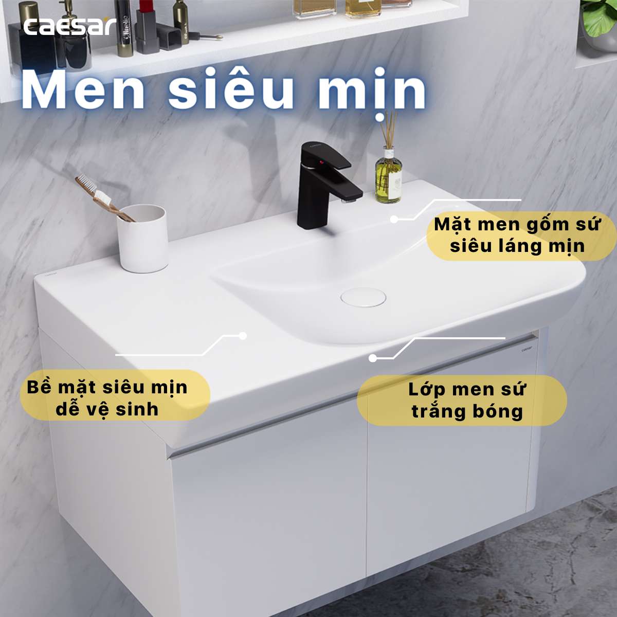 Chậu lavabo treo tường Caesar LF5374