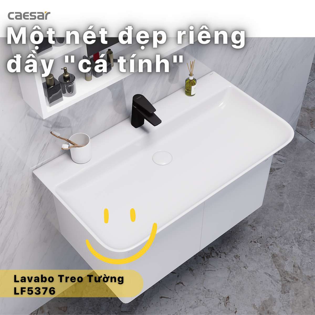 Chậu lavabo treo tường Caesar LF5376