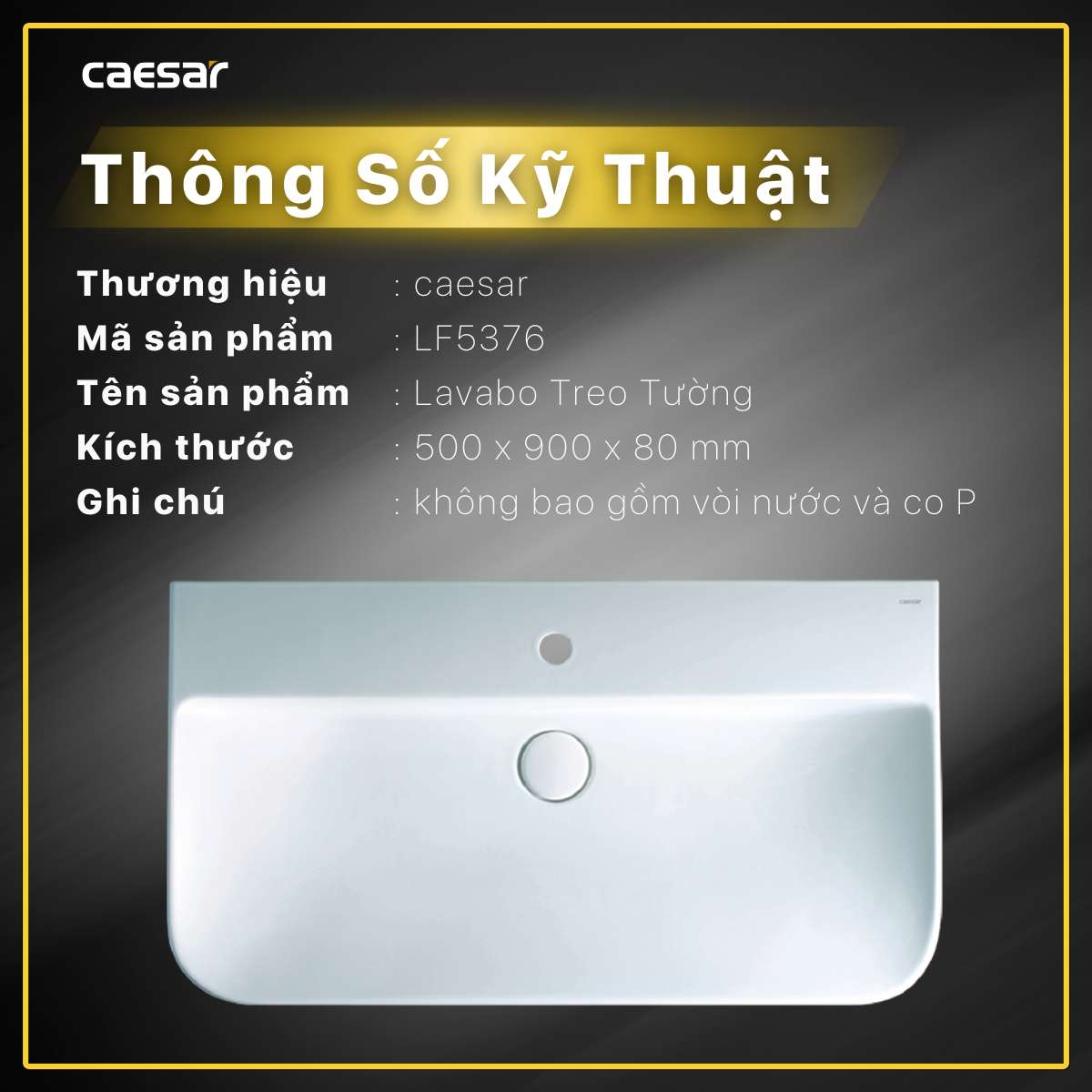 Chậu lavabo treo tường Caesar LF5376