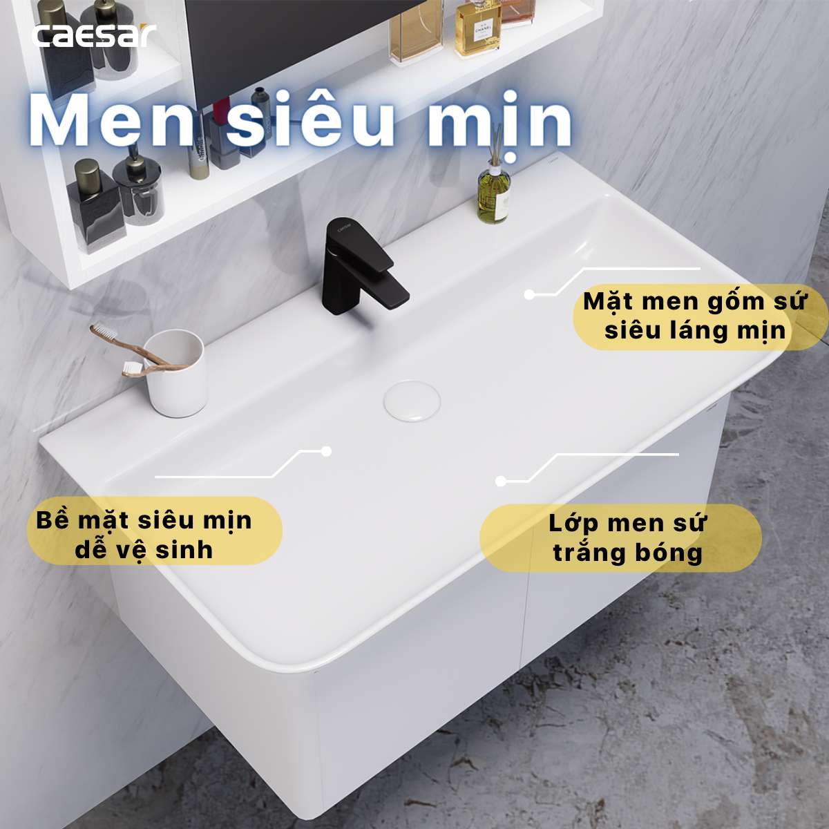 Chậu lavabo treo tường Caesar LF5376
