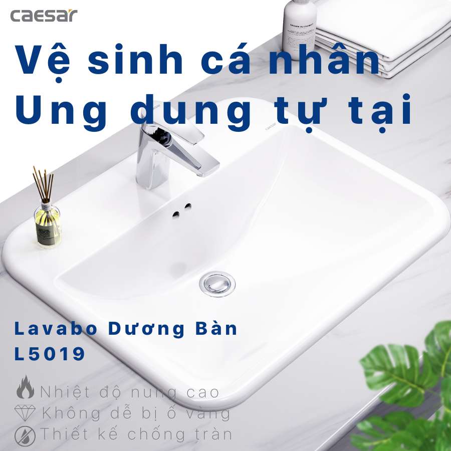 Chậu lavabo dương vành Caesar L5019