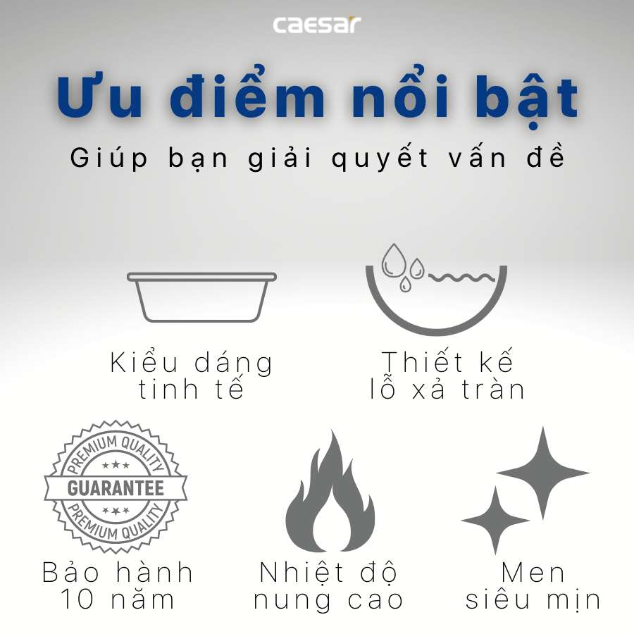 Chậu lavabo dương vành Caesar L5019