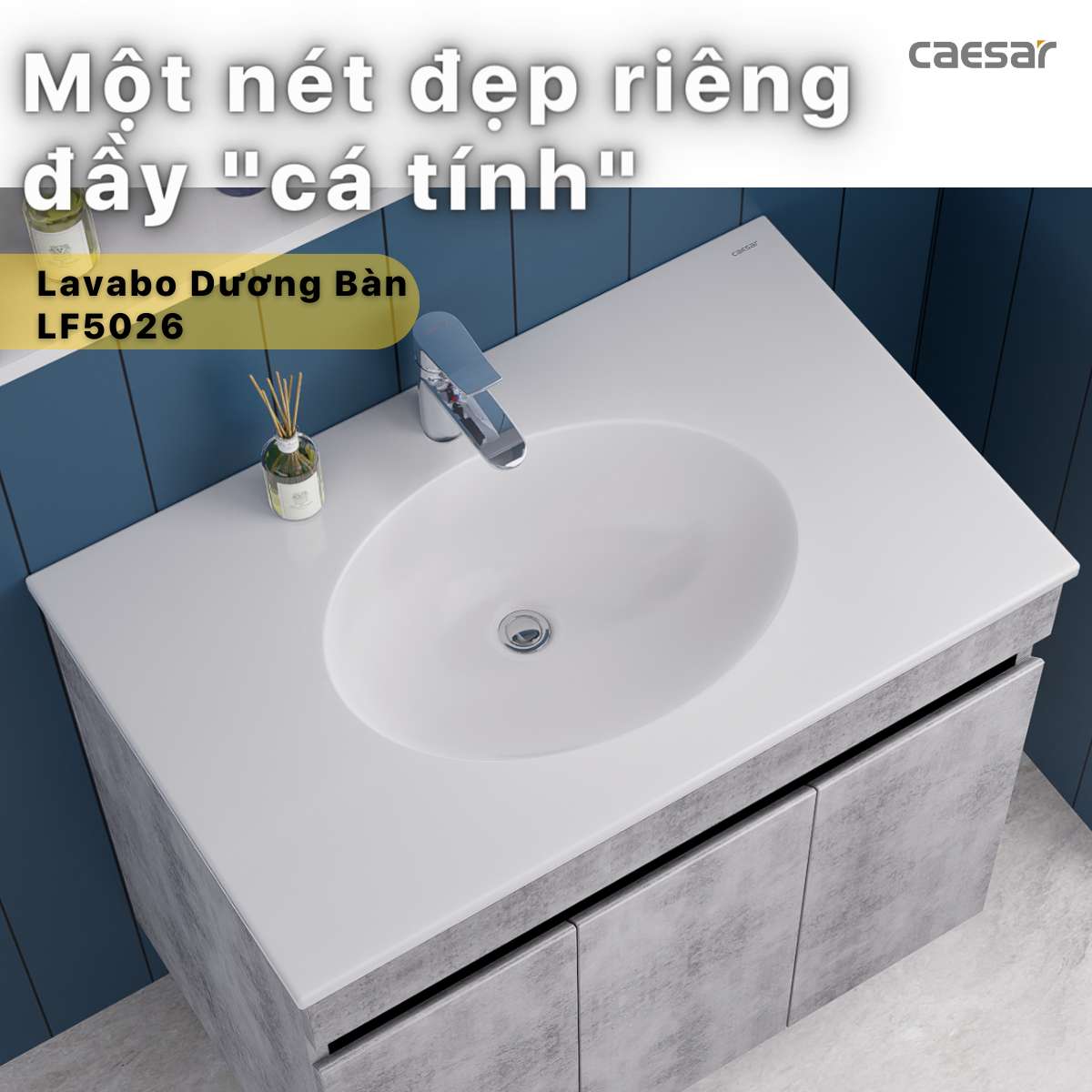 Chậu lavabo dương vành Caesar LF5026