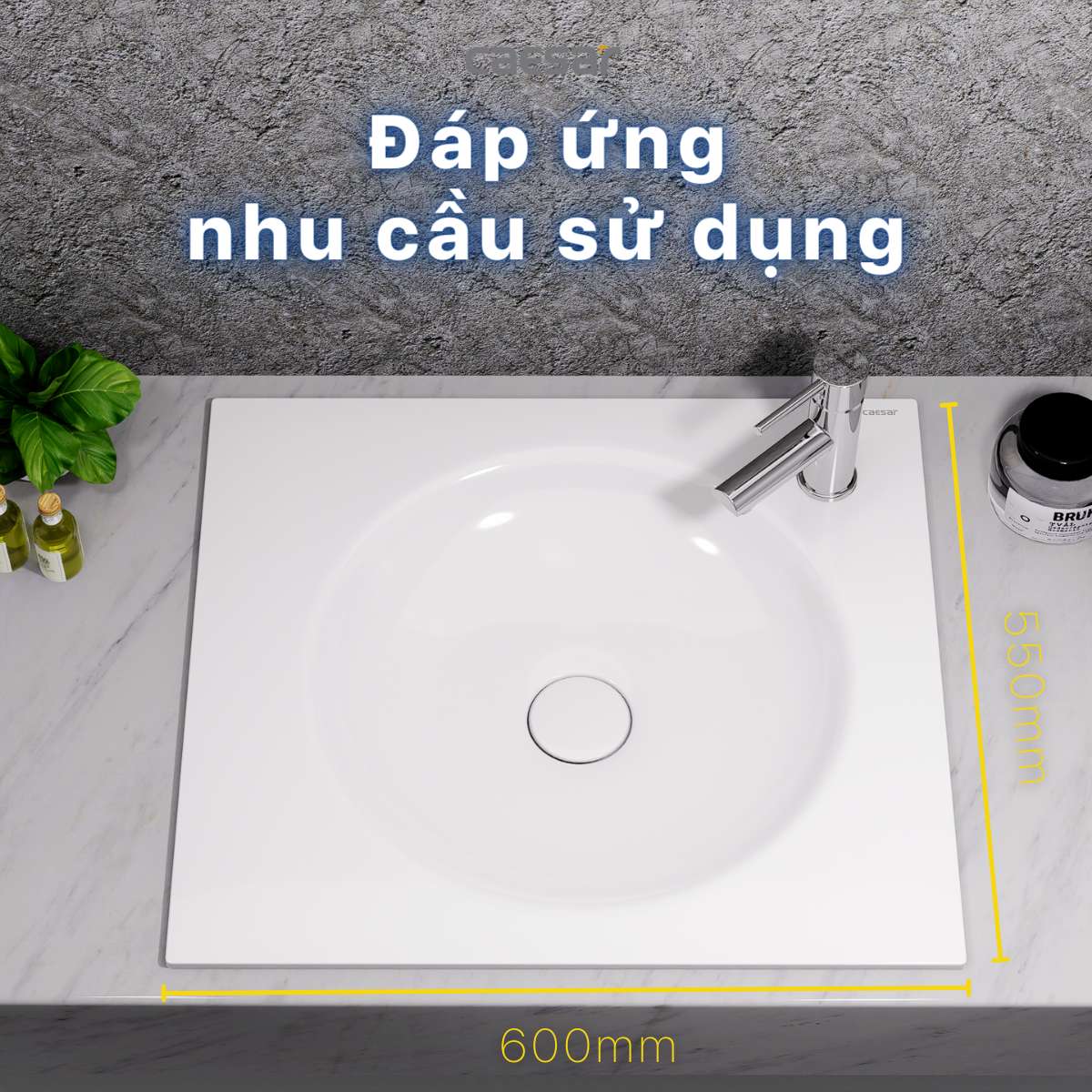 Chậu lavabo dương vành Caesar LF5038