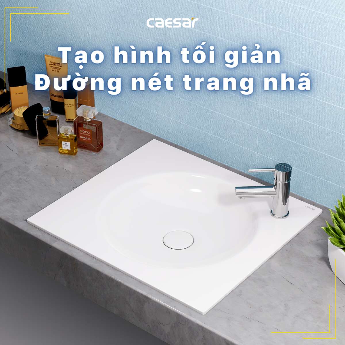 Chậu lavabo dương vành Caesar LF5038