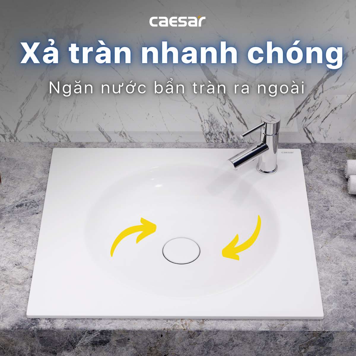 Chậu lavabo dương vành Caesar LF5038