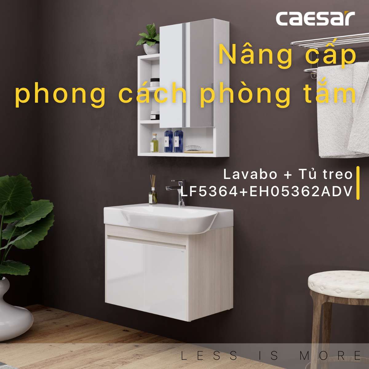 Chậu lavabo dương vành Caesar LF5364