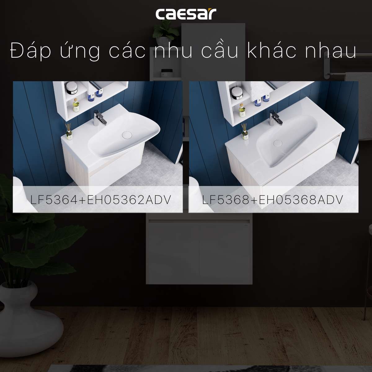 Chậu lavabo dương vành Caesar LF5364