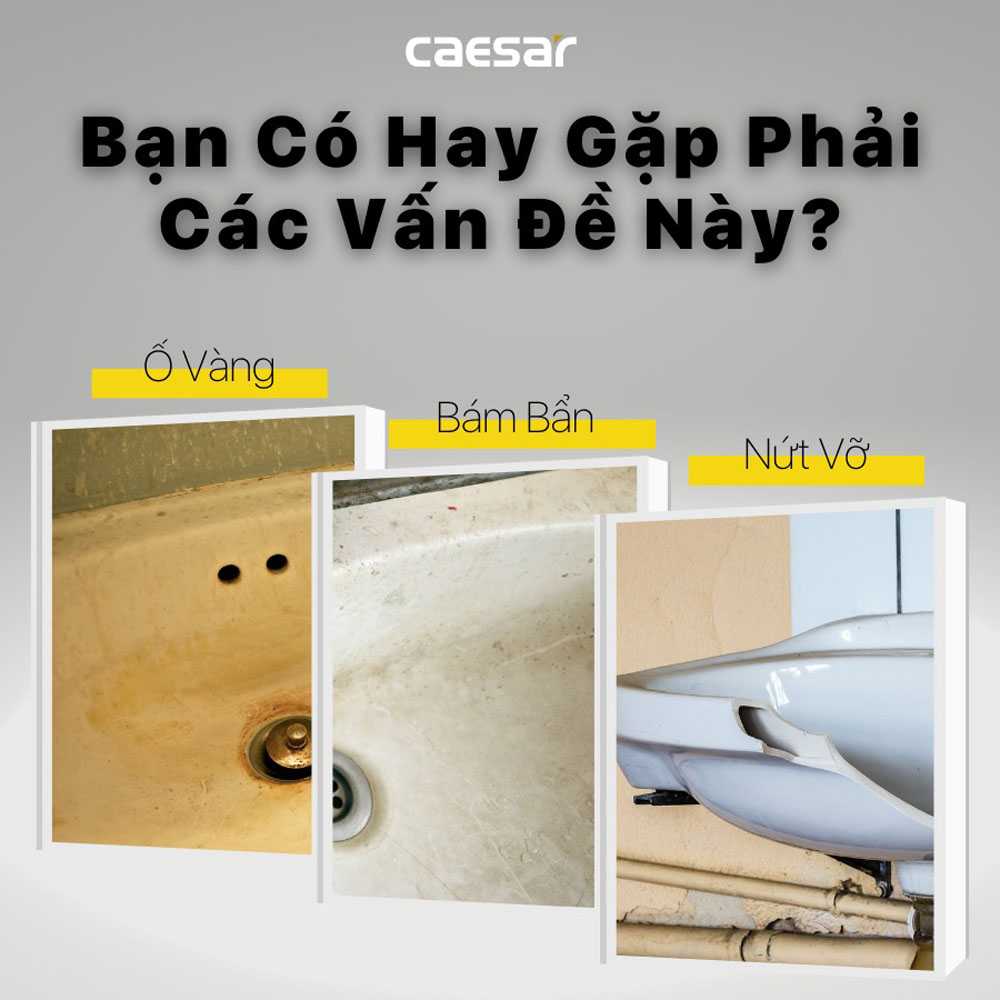 Chậu rửa lavabo treo tường chân dài Caesar L2140+P2445