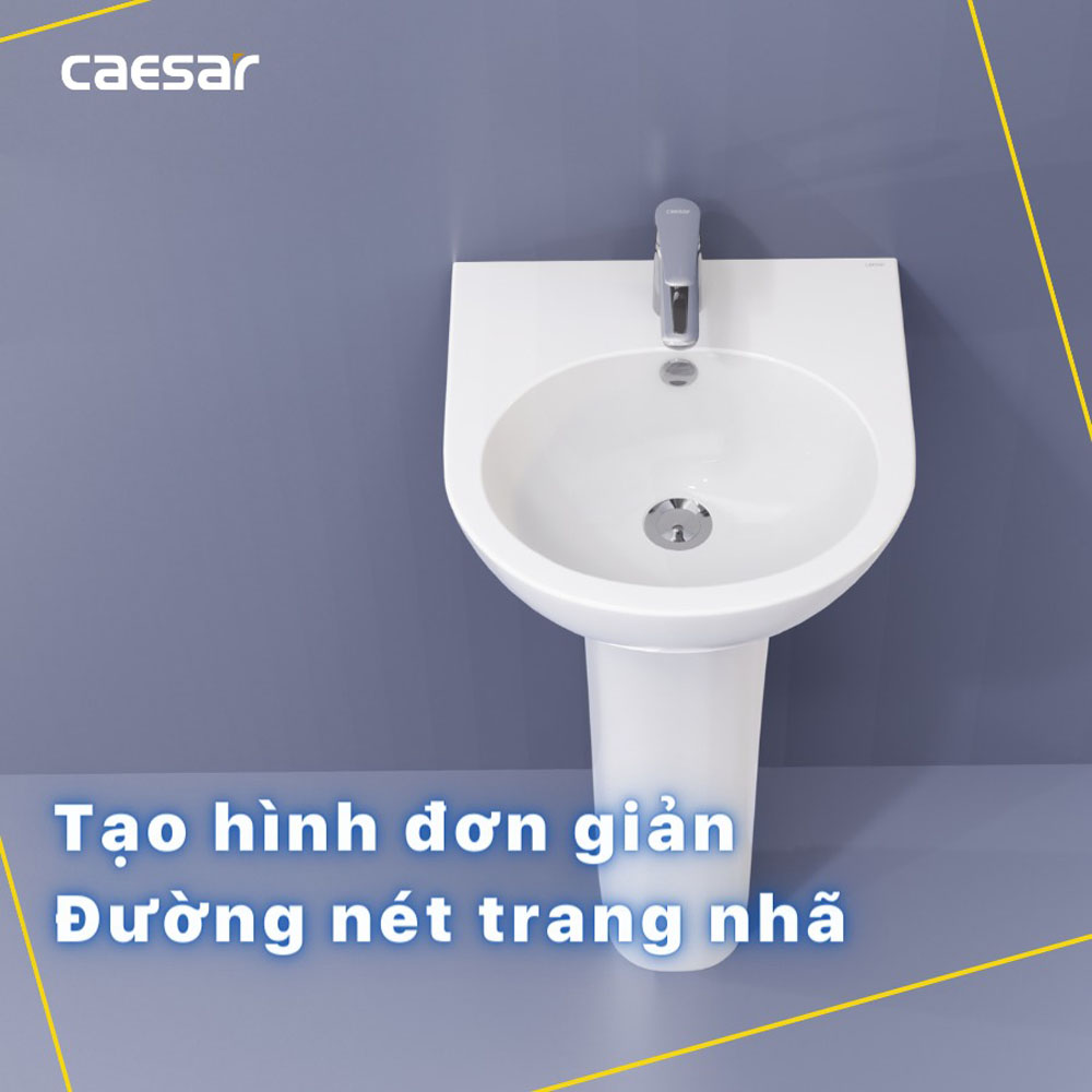 Chậu rửa lavabo treo tường chân dài Caesar L2140+P2445