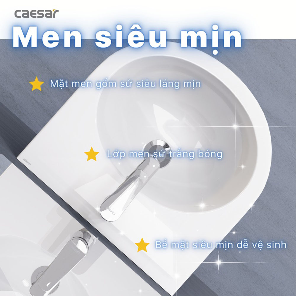 Chậu rửa lavabo treo tường chân dài Caesar L2140+P2445