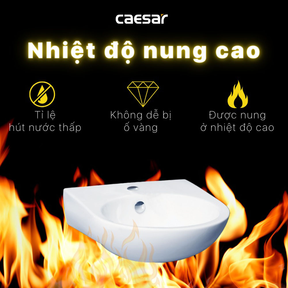 Chậu rửa lavabo treo tường chân dài Caesar L2140+P2445