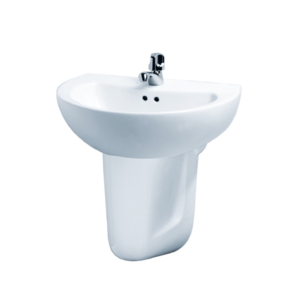 Chậu rửa lavabo treo tường chân lửng Caesar L2150+P2441