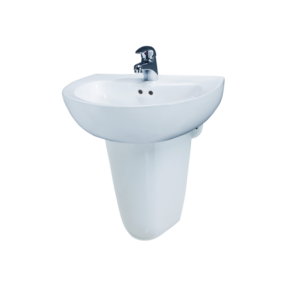 Chậu rửa lavabo treo tường chân lửng Caesar L2150+P2443