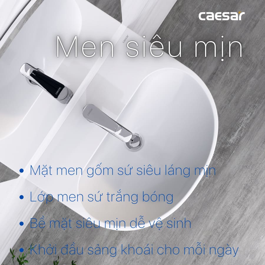 Chậu rửa lavabo treo tường chân dài Caesar L2150+P2445