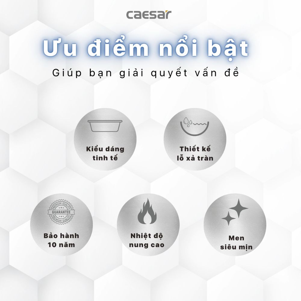 Chậu rửa lavabo treo tường chân lửng Caesar L2152+P2441