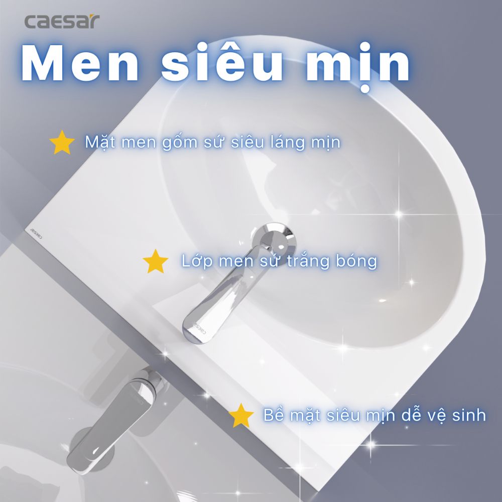 Chậu rửa lavabo treo tường chân lửng Caesar L2152+P2441