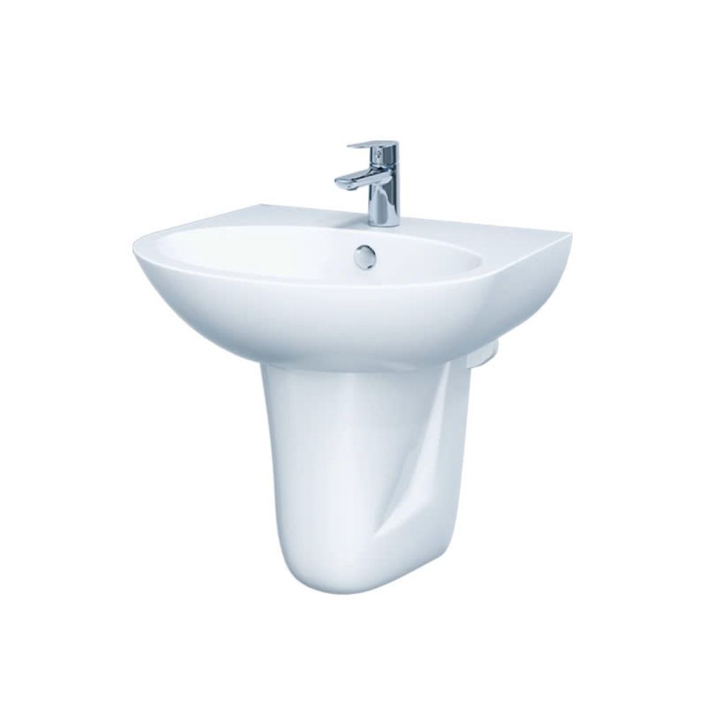 Chậu rửa lavabo treo tường chân lửng Caesar L2152+P2441