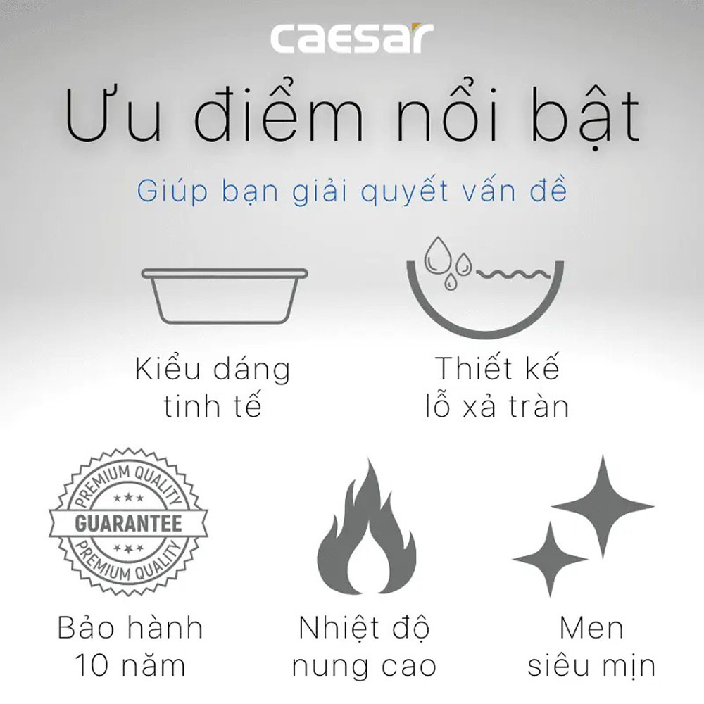 Chậu rửa lavabo treo tường chân dài Caesar L2152+P2445