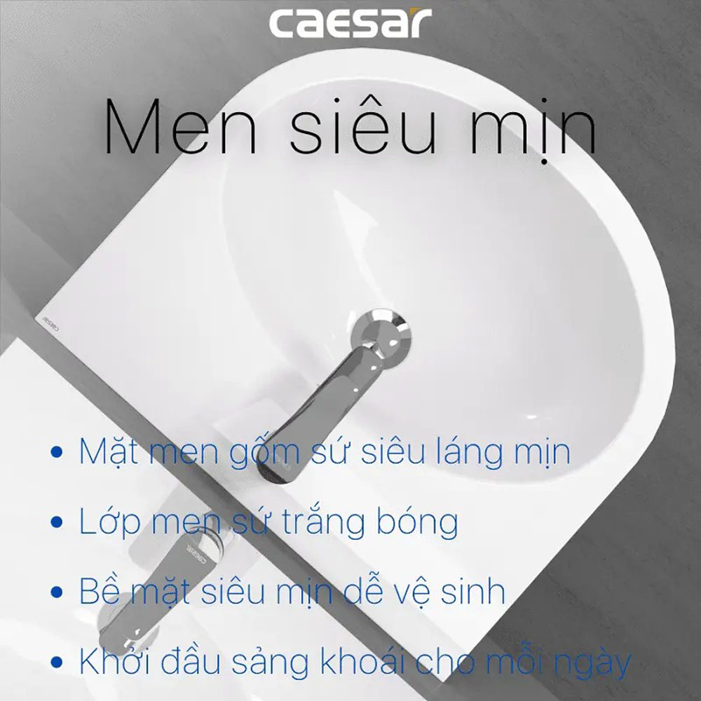 Chậu rửa lavabo treo tường chân dài Caesar L2152+P2445