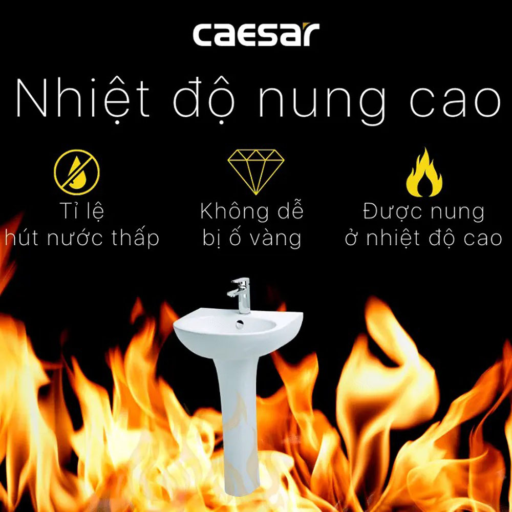 Chậu rửa lavabo treo tường chân dài Caesar L2152+P2445