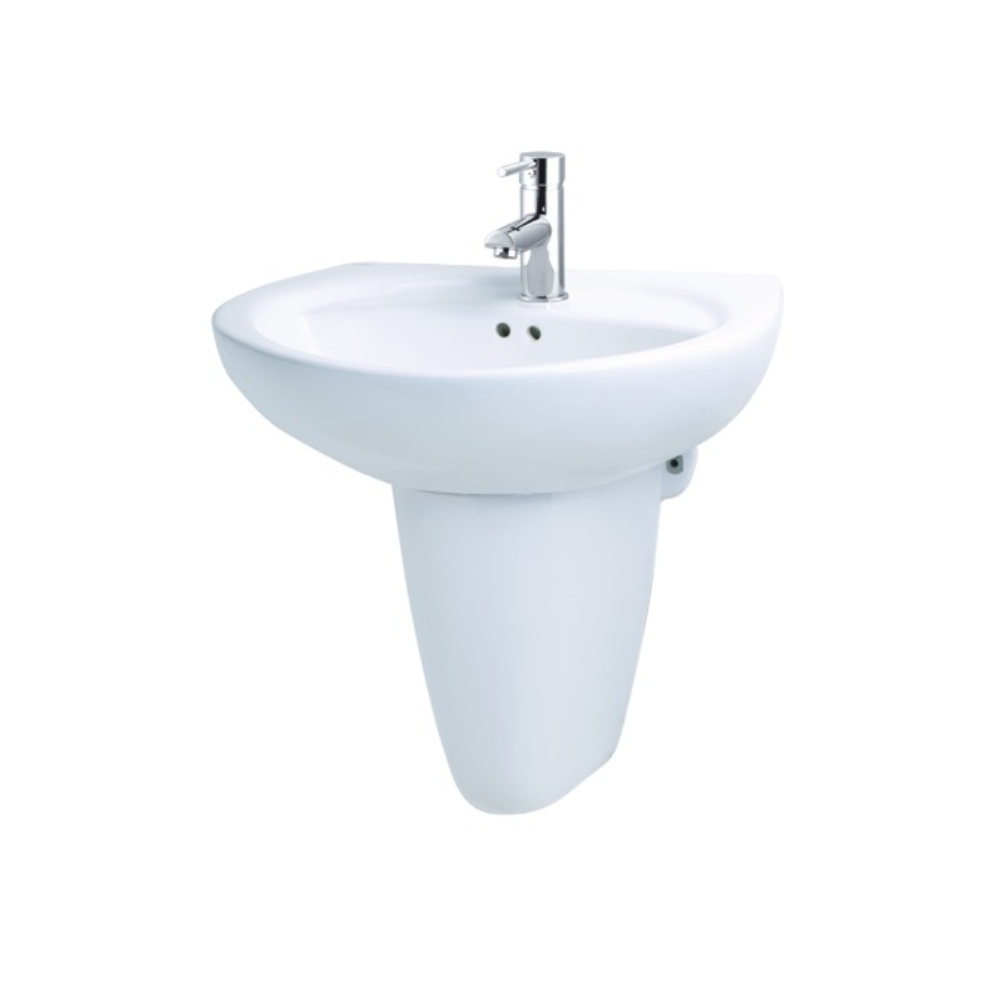 Chậu rửa lavabo treo tường chân lửng Caesar L2220+P2443